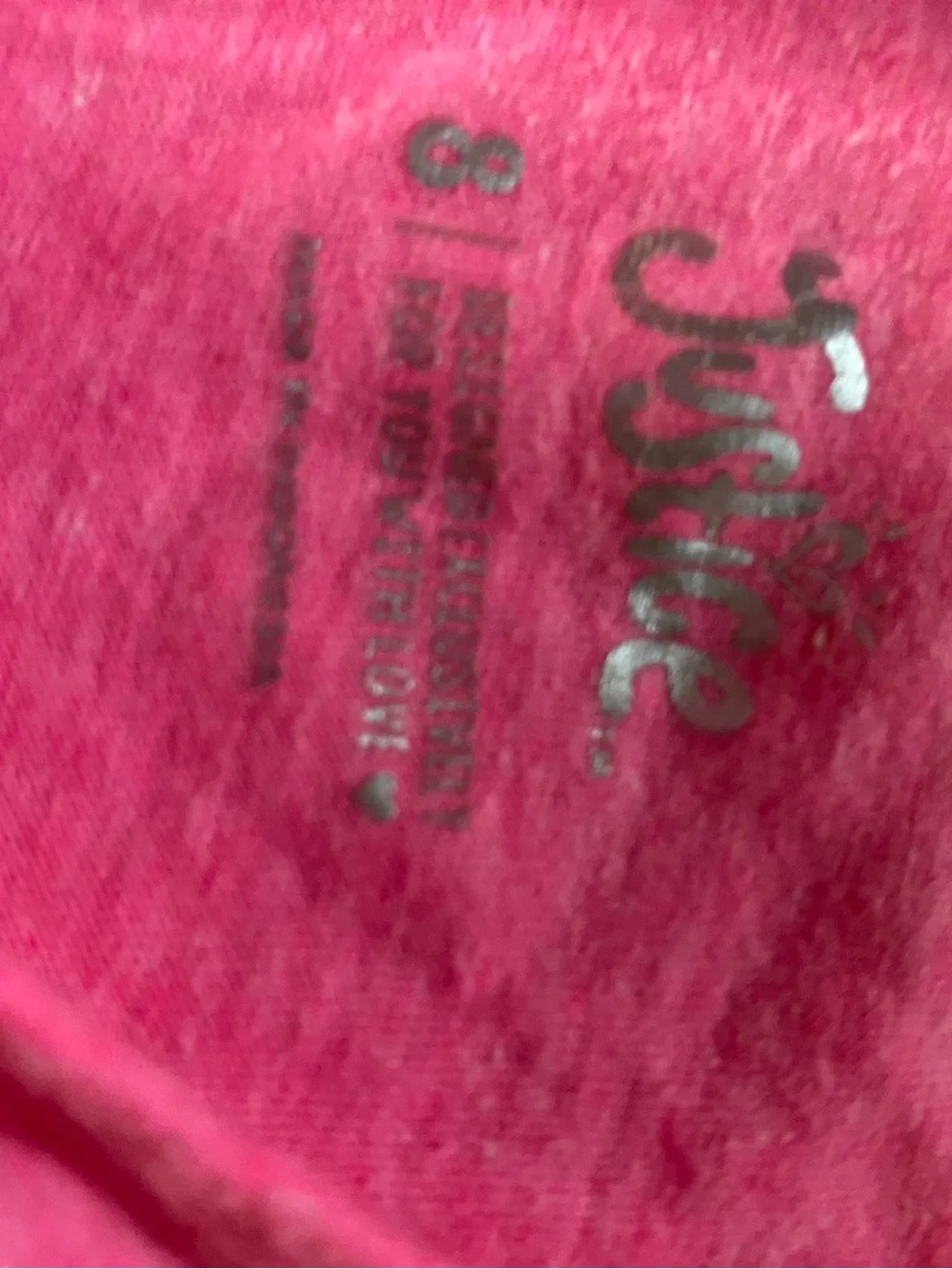 Justice Pink Tank Top with 'You Are Unique' Pocket Graphic